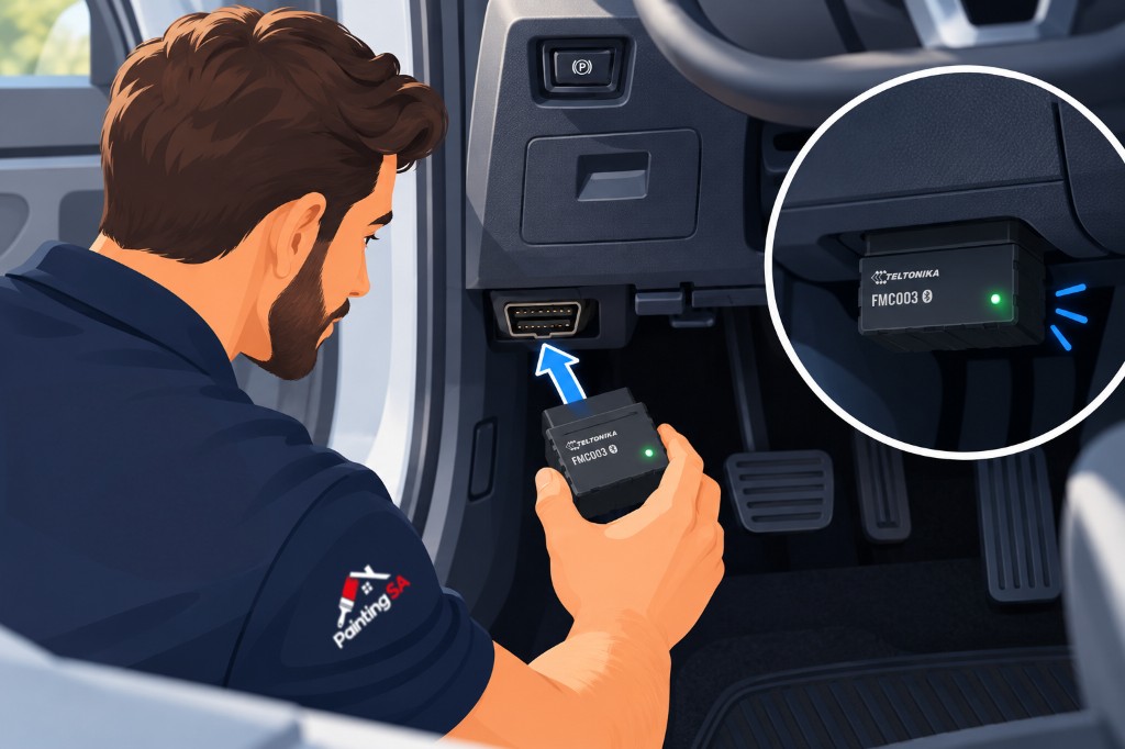 Branchement Plug & Play du tracker sur la prise OBD